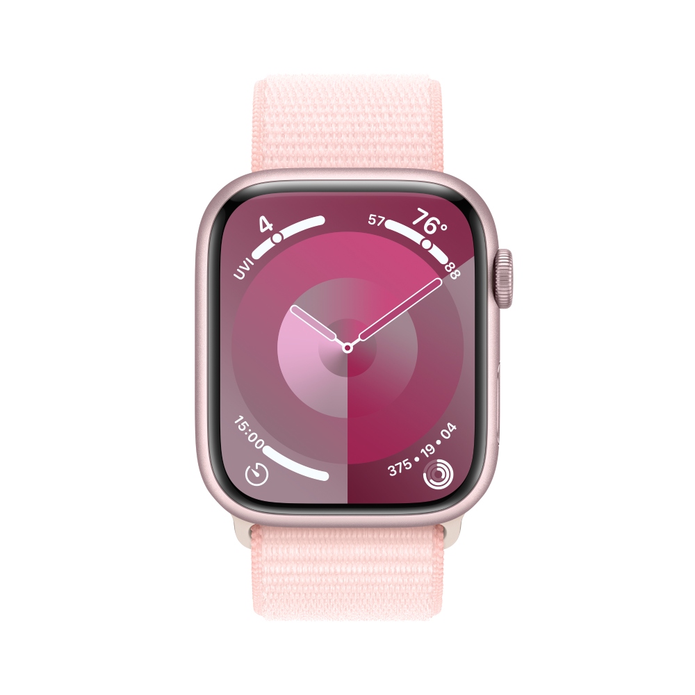 Apple Watch Series 9 (45mm, GPS) Pink Aluminium Case with Light Pink Sport Loop
Apple Watch Series 9 (45mm, GPS) Pink Aluminium Case with Light Pink Sport Loop