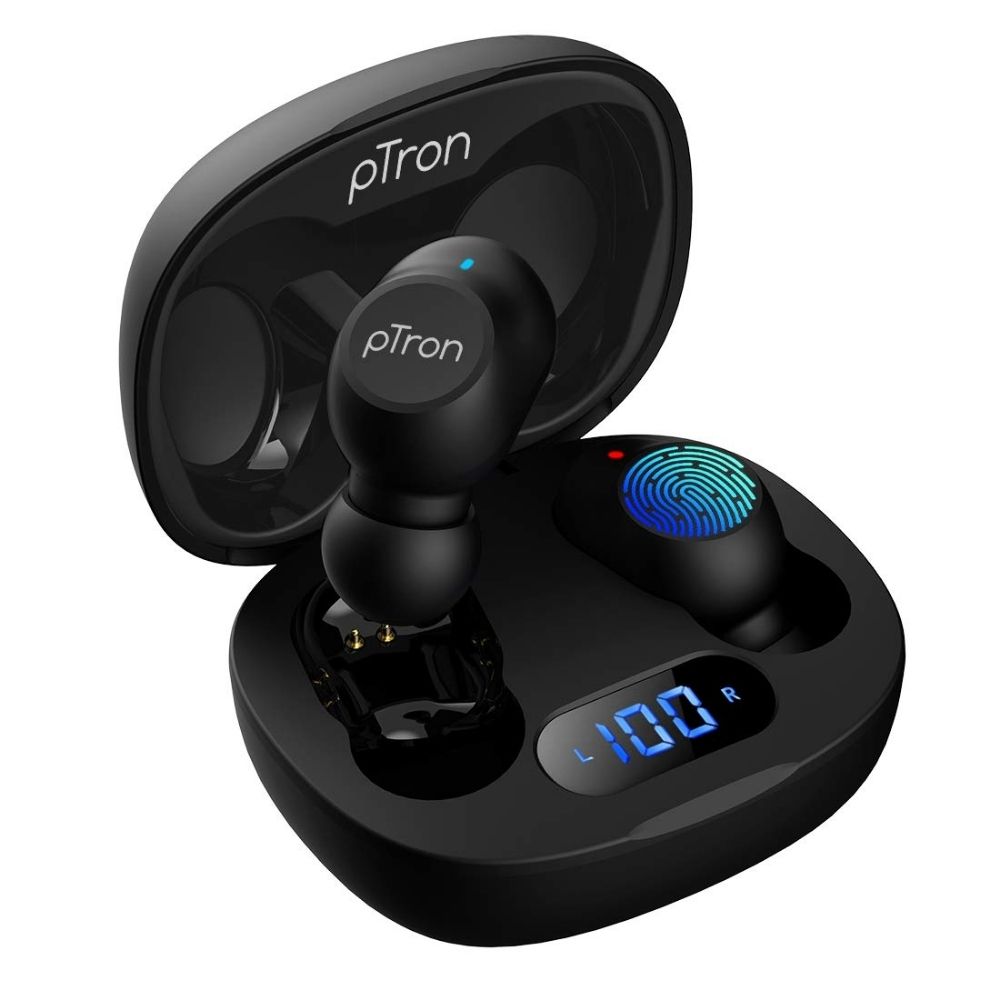 pTron Bassbuds Pro in-Ear True Wireless Bluetooth 5.1 Headphones with Deep Bass, Low Latency Gaming TWS Earbuds (Black)
pTron Bassbuds Pro in-Ear True Wireless Bluetooth 5.1 Headphones with Deep Bass, Low Latency Gaming TWS Earbuds (Black)