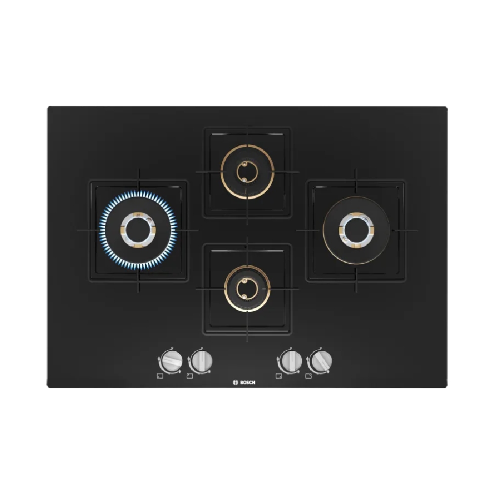 Bosch 75 cm Gas Hob with 4 Burner, Tempered Glass, Flame Failure Safety Device, Sword Knobs (Black, PNI7B6F10I)
Bosch 75 cm Gas Hob with 4 Burner, Tempered Glass, Flame Failure Safety Device, Sword Knobs (Black, PNI7B6F10I)