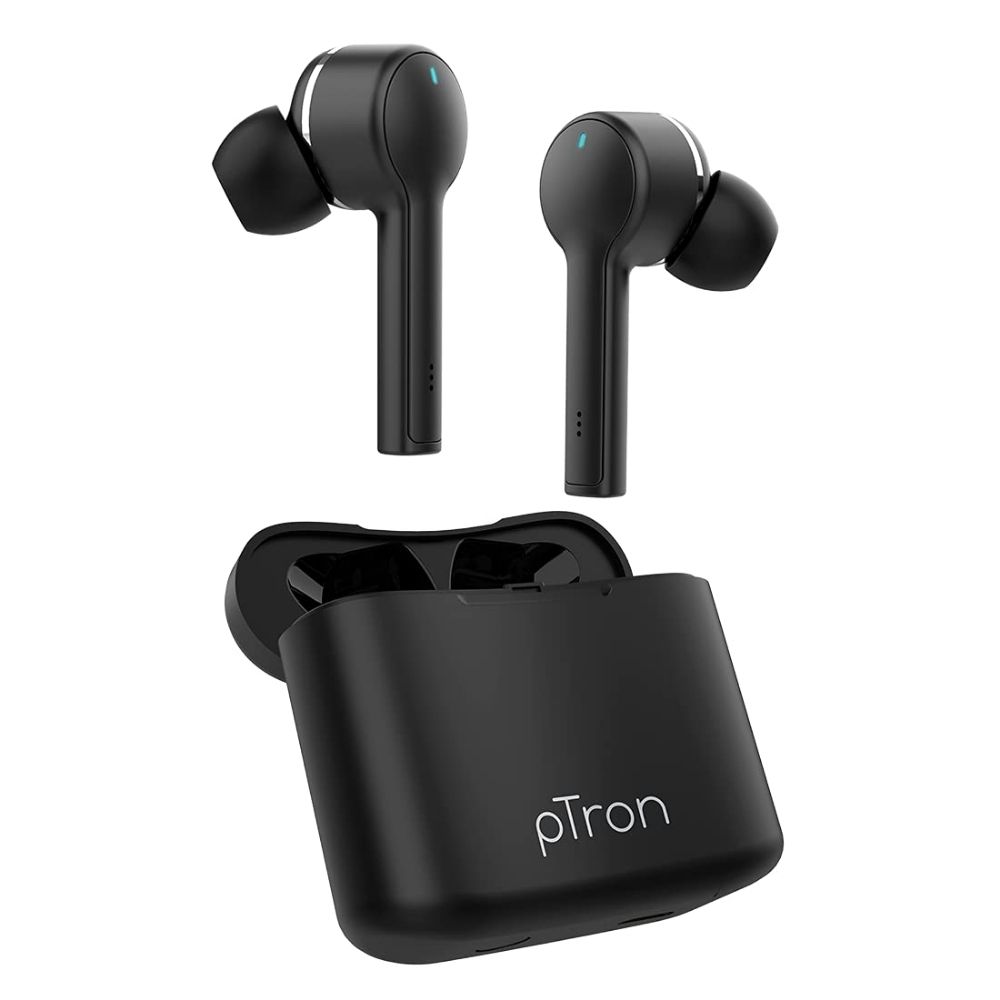 pTron Bassbuds Lite V2 Bluetooth 5.1 Wireless Headphone, 20Hrs Total Playtime with Case, Passive Noise Cancellation & Voice Assistant (Black)
pTron Bassbuds Lite V2 Bluetooth 5.1 Wireless Headphone, 20Hrs Total Playtime with Case, Passive Noise Cancellation & Voice Assistant (Black)