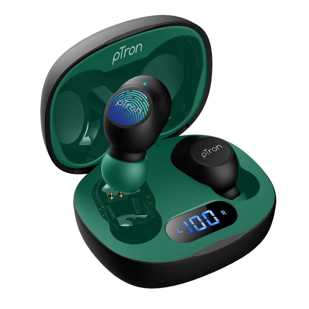 pTron Bassbuds Pro in-Ear True Wireless Bluetooth 5.1 Headphones with Deep Bass, Low Latency Gaming TWS Earbuds (Black & Green)
pTron Bassbuds Pro in-Ear True Wireless Bluetooth 5.1 Headphones with Deep Bass, Low Latency Gaming TWS Earbuds (Black & Green)