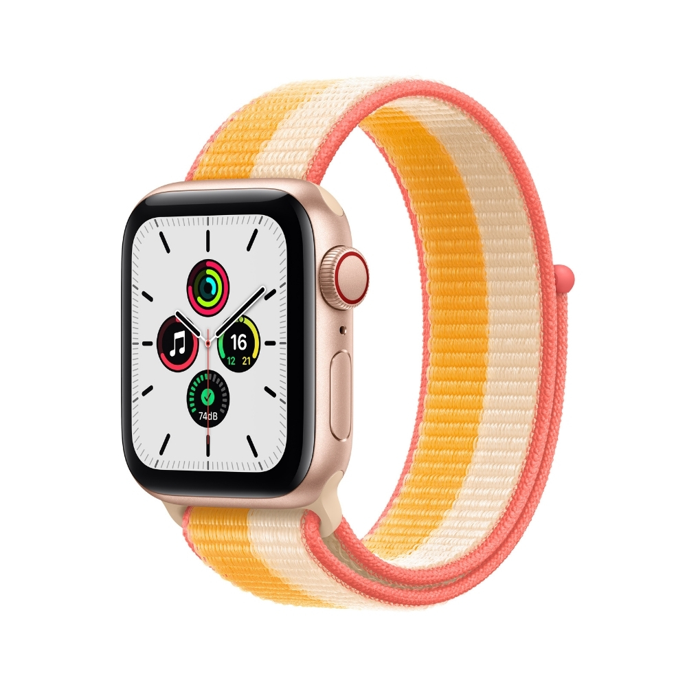 Apple Watch SE Gold GPS + Cellular 44 mm Aluminium Case with Maize White Sport Loop
Apple Watch SE Gold GPS + Cellular 44 mm Aluminium Case with Maize White Sport Loop