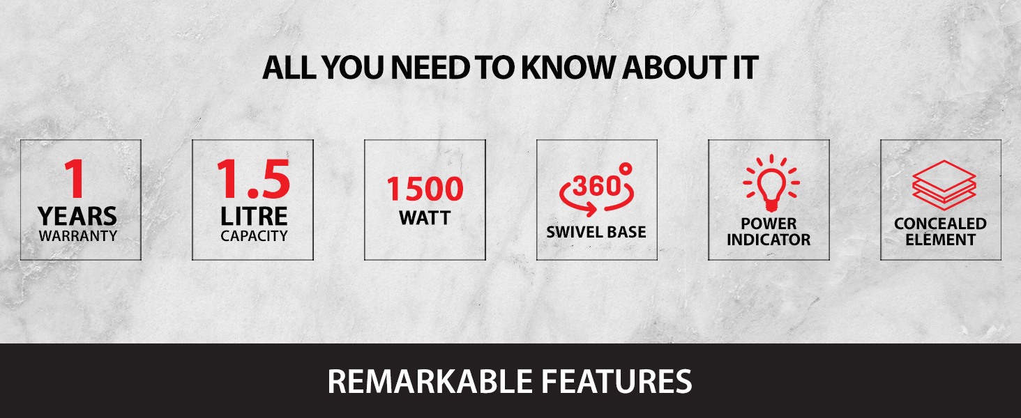 Prestige PKOSS Electric Kettle with Automatic CutOff, 1.5Litres