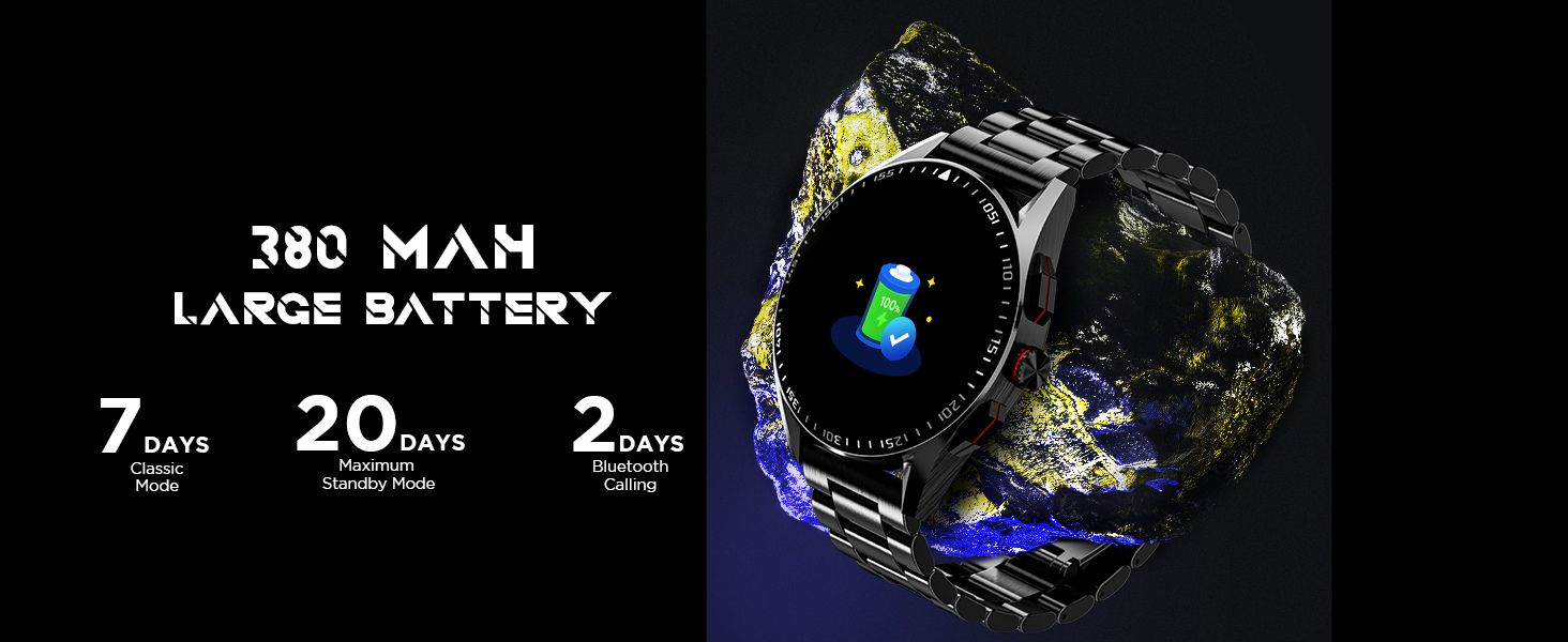 FireBoltt Invincible Plus Smartwatch with Metal Strap, 4GB Inbuilt