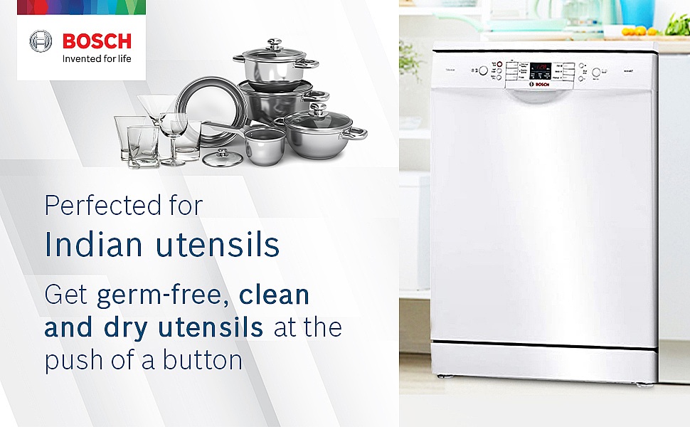 Bosch 13 Place Setting Free Standing Dishwasher (SMS66GW01I, White