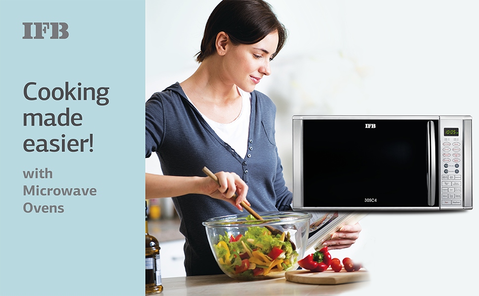 IFB 30 Litres Convection Microwave with Glass Door, Auto Cook Menus