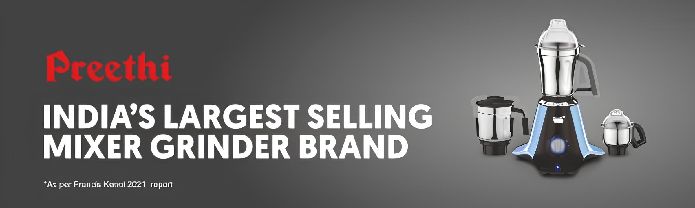 Preethi Taurus 1000 Watts Mixer and Grinder with Blue Finish, 3 Speed