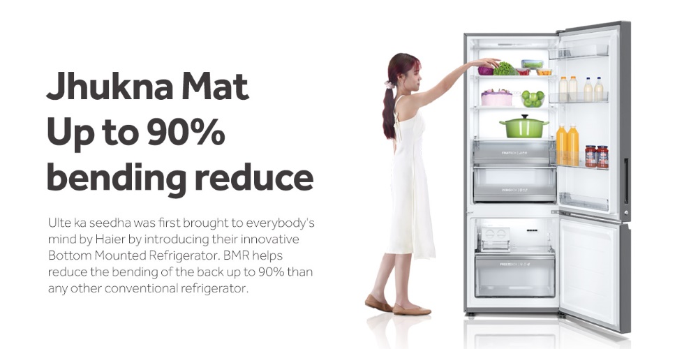 Haier 355 Litres 3 Star Double Door Inverter Refrigerator with Triple