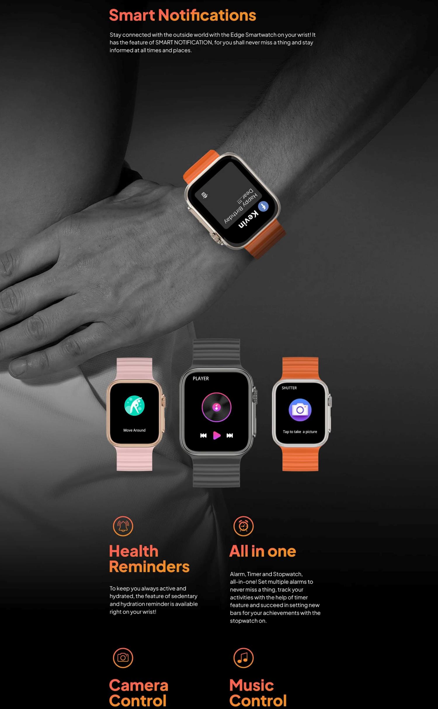 FireBoltt Edge Smart Watch with Bluetooth Calling, Water Resistant