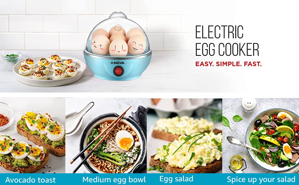 Nova Electric Egg Boiler with 7 Egg Capacity, Over heat protection