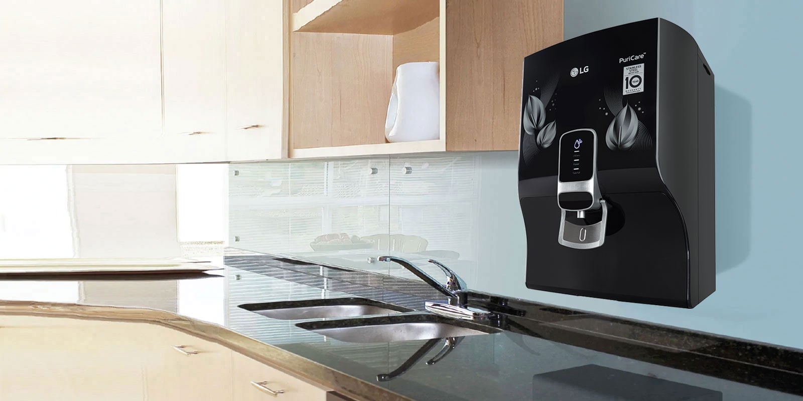 LG 8 Litres RO+UV Water Purifier with Dual Protection Stainless Steel