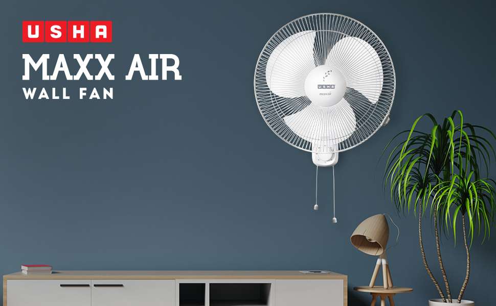Usha Maxx Air 400 mm Wall Fan with 100 Copper Motor, 55 Watts, 67 CMM