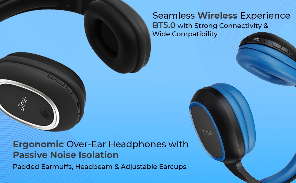 pTron Studio Over Ear 5.0 Wireless Headphones Vijay Sales
