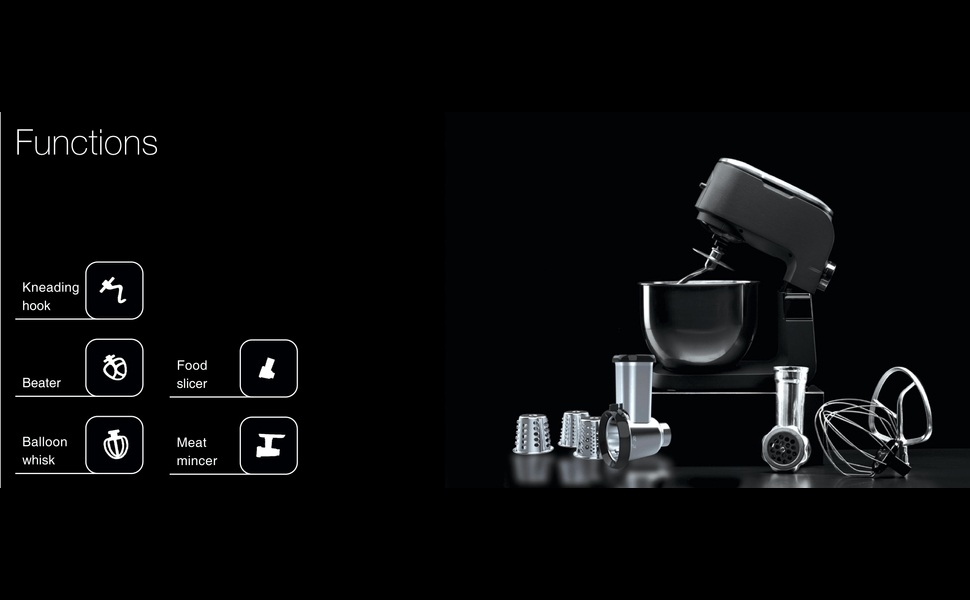 Hafele Viola Pro Stand Mixer with 6 Speed Settings + Pulse, 1300 Watts