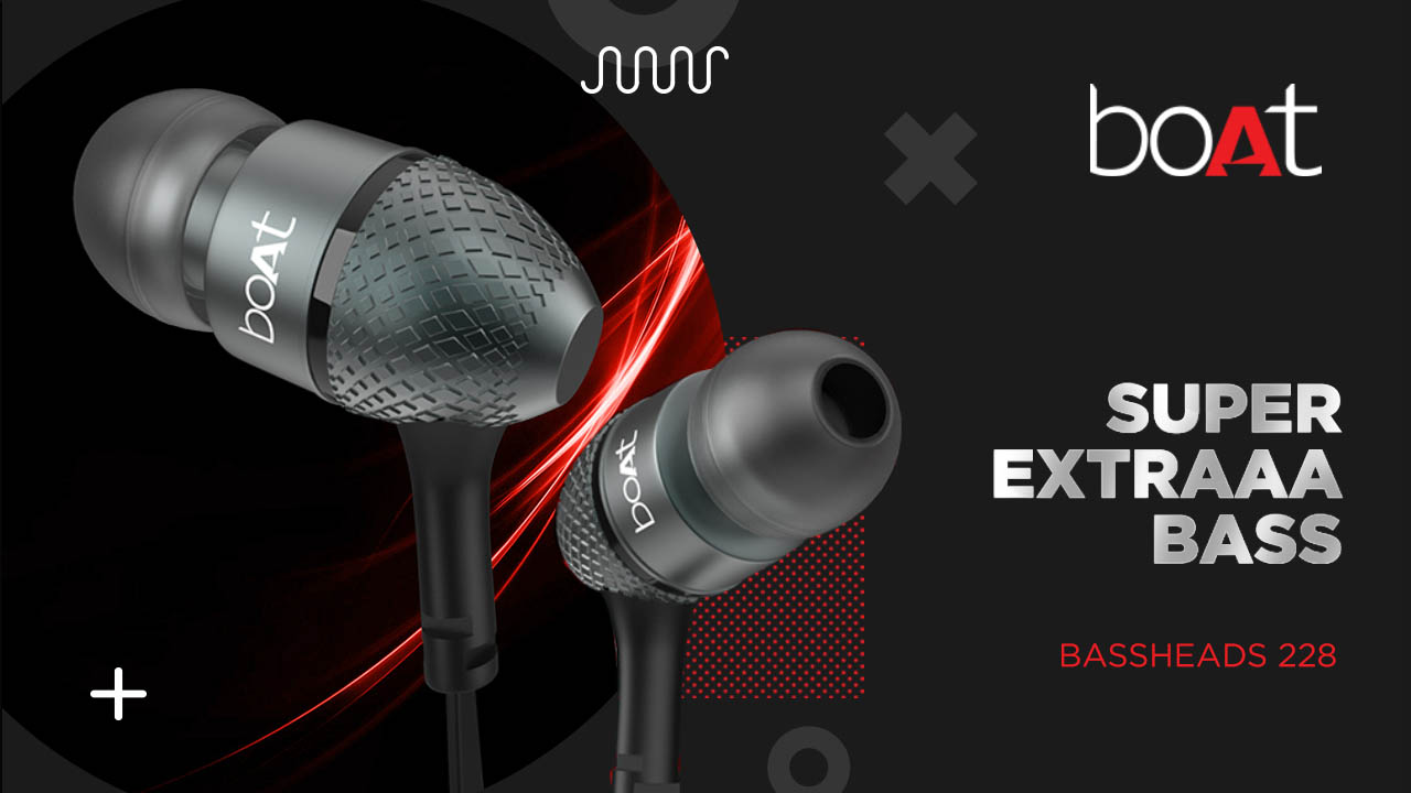 boAt BassHeads 228 inEar Wired Earphones with Super Extra Bass, Metallic Finish, TangleFree