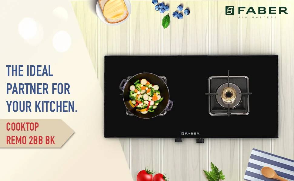 Faber Remo Cooktop with Manual Ignition, 2 Brass Burner, Premium