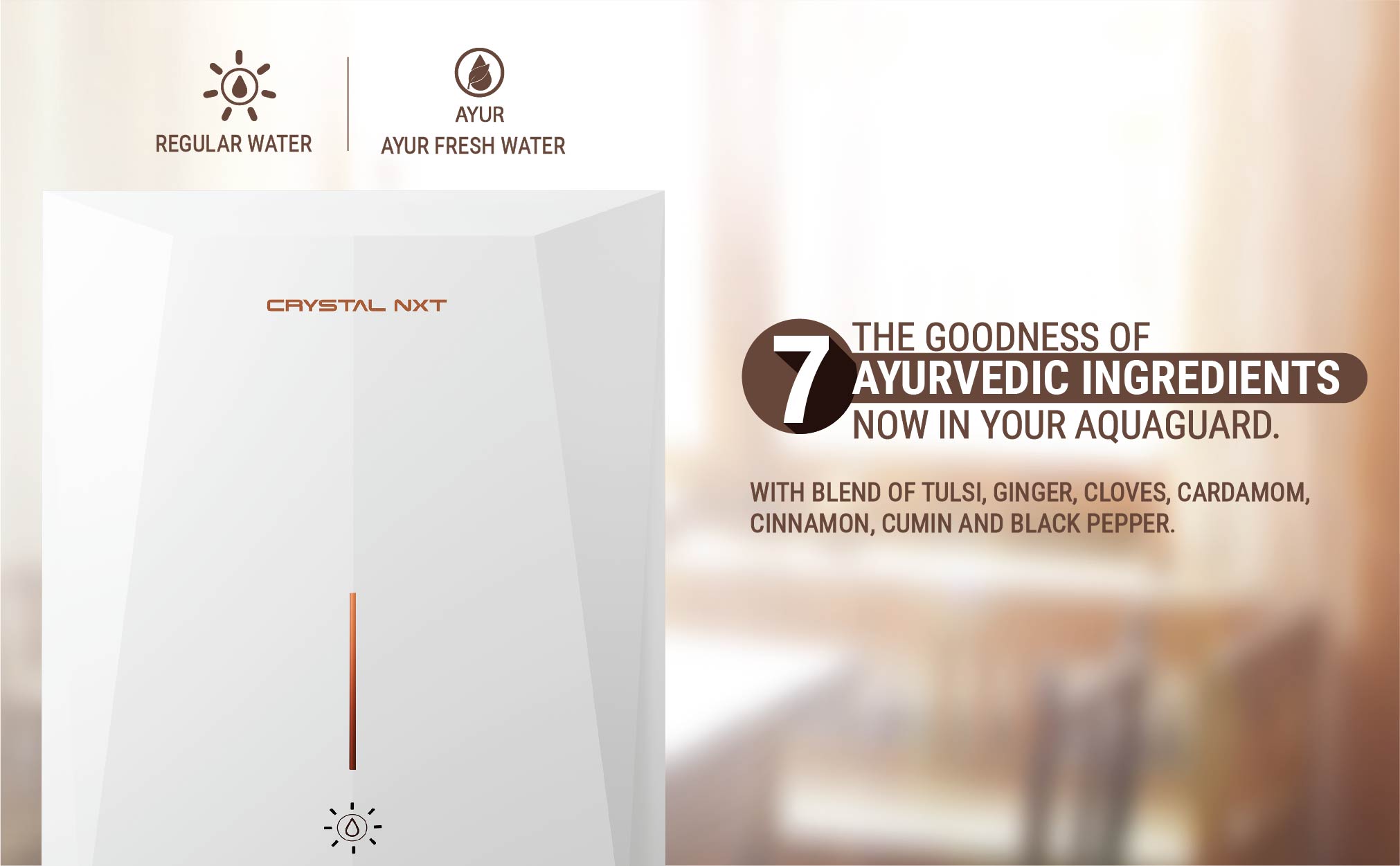 Eureka Forbes Water Purifier Aquaquard Crystal NXT UV+AYUR with Ayur