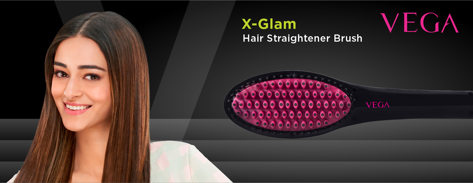 Vega X Glam Straightening Brush with AntiFrizz and AntiScald