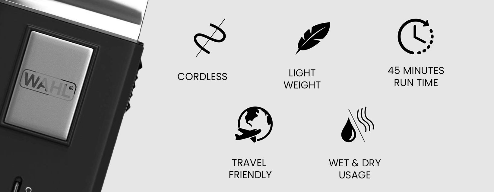 Wahl Travel Shaver and Trimmer, Sharp Blades, Powerful Motor, Wet & Dry Shaving Price in India