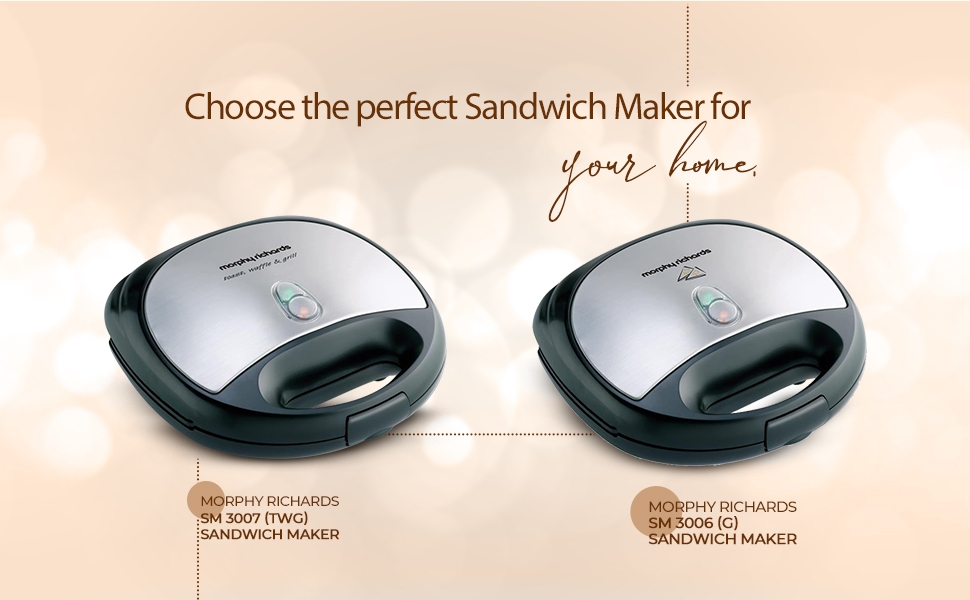 Morphy Richards SM3006 Toast & Grill Sandwich Maker with Anti Skid Feet, 750 Watts, Removable