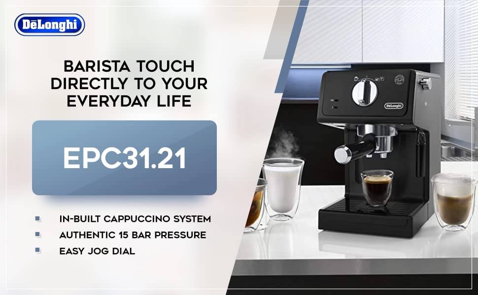 Delonghi Pump Espresso Semi Automatic Coffee Maker with Auto Shutoff