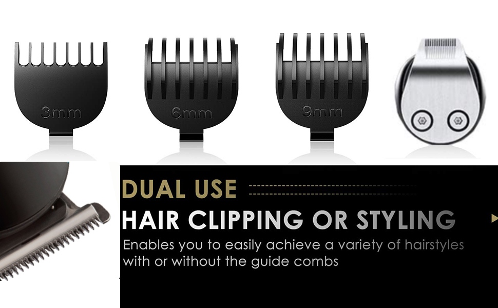 Nova Trimmer with 4 Length Setting, Stainless Steel Blades (Black, NHT