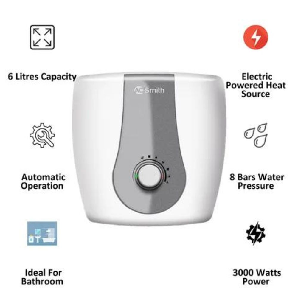 AO Smith Finesse Geyser with Double Protection, 25 Litres, Long Lasting  Anode Rod, Superior Aesthetics, Glass Coated Incoloy, High Energy  Efficiency | Vijay Sales