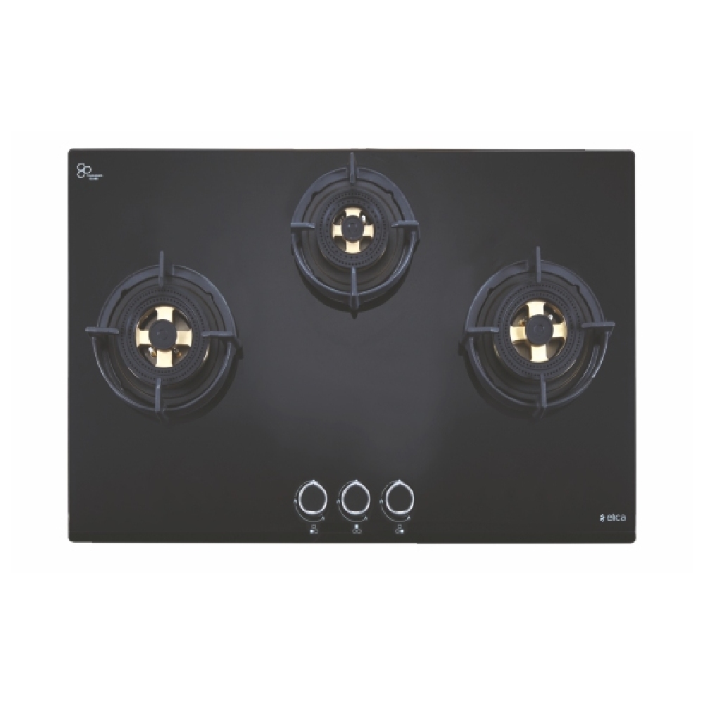 

Elica Built in Hob with 3 Burner, Auto electric ignition, Cast iron pan support, Brass Burner (Black, DFSFBMFC3B70DX)