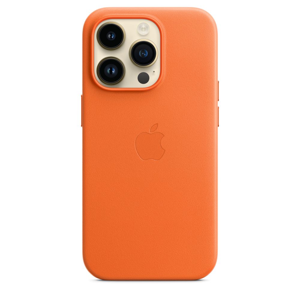 

Apple iPhone 14 Pro Leather Case with MagSafe (Orange)