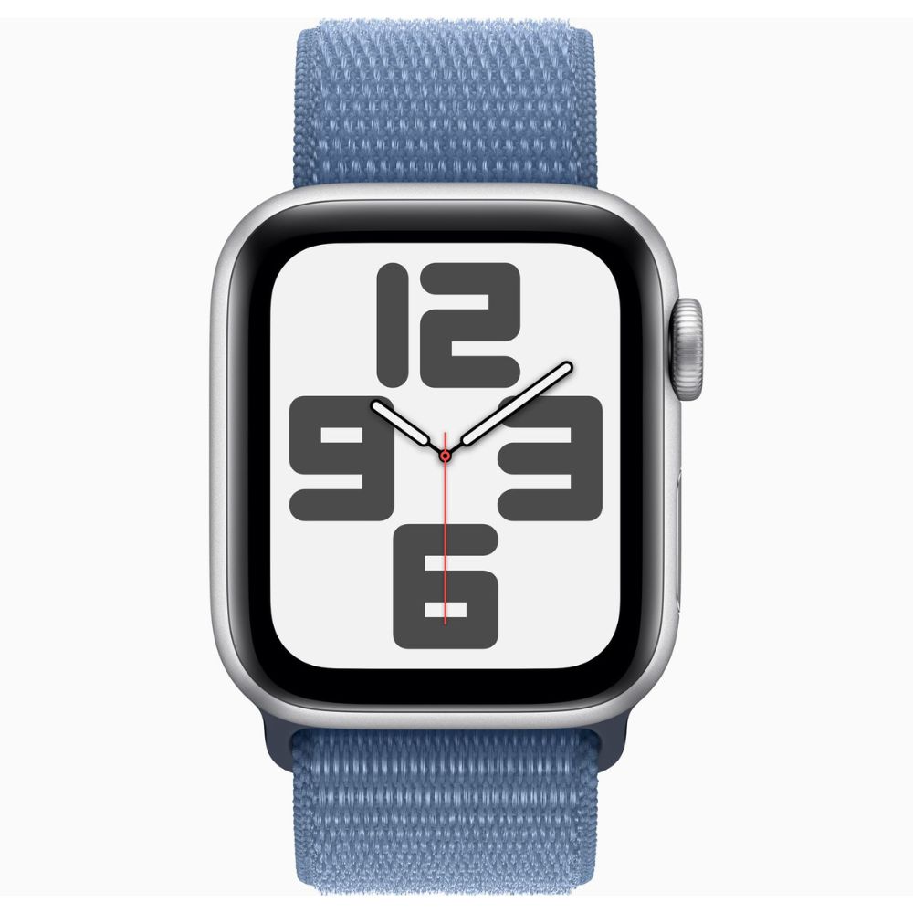 

Apple Watch SE (40mm, GPS) Silver Aluminium Case with Winter Blue Sport Loop