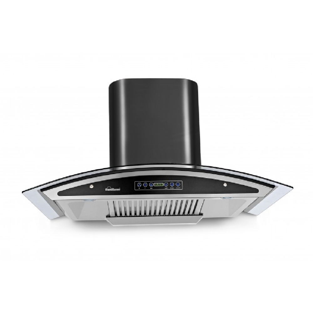 

Sunflame Innova Hood Chimney with Black and Glass Finish, Touch Control, Baffle Filter, Stainless Steel Oil Collector (Black)