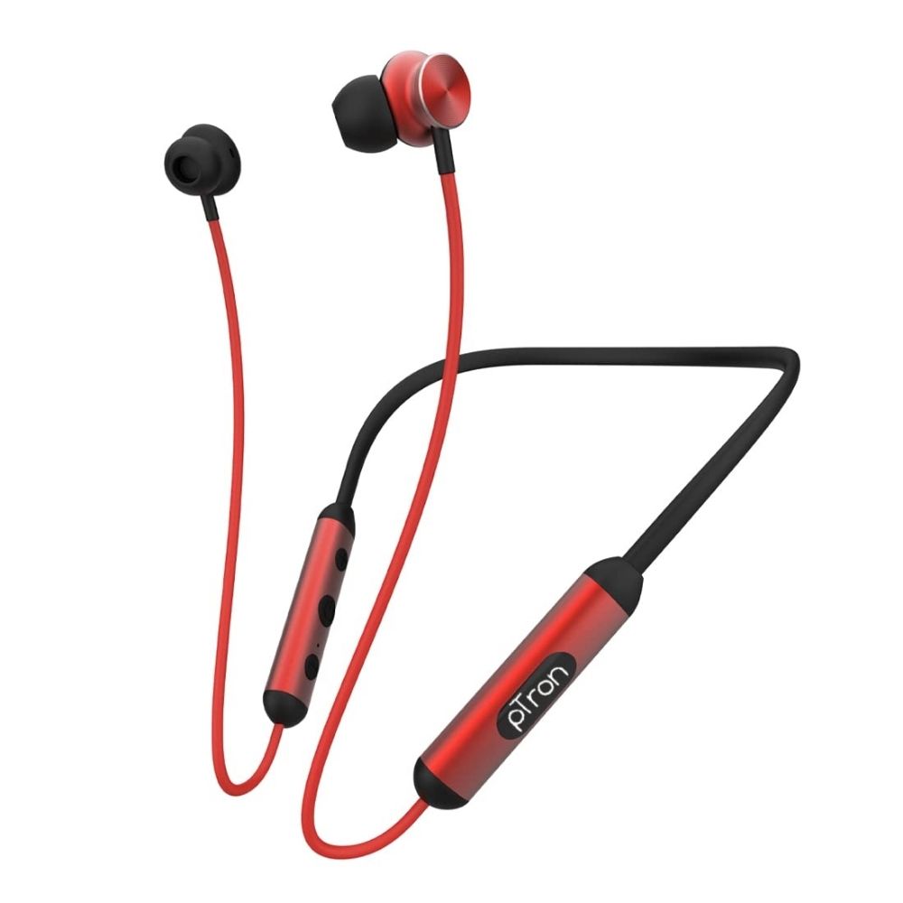

pTron InTunes Ultima Wireless Headphones, Powerful Bass, 18Hrs Playtime, Type-C Fast Charging, HD Mic & IPX4 Water-Resistant (Black & Red)