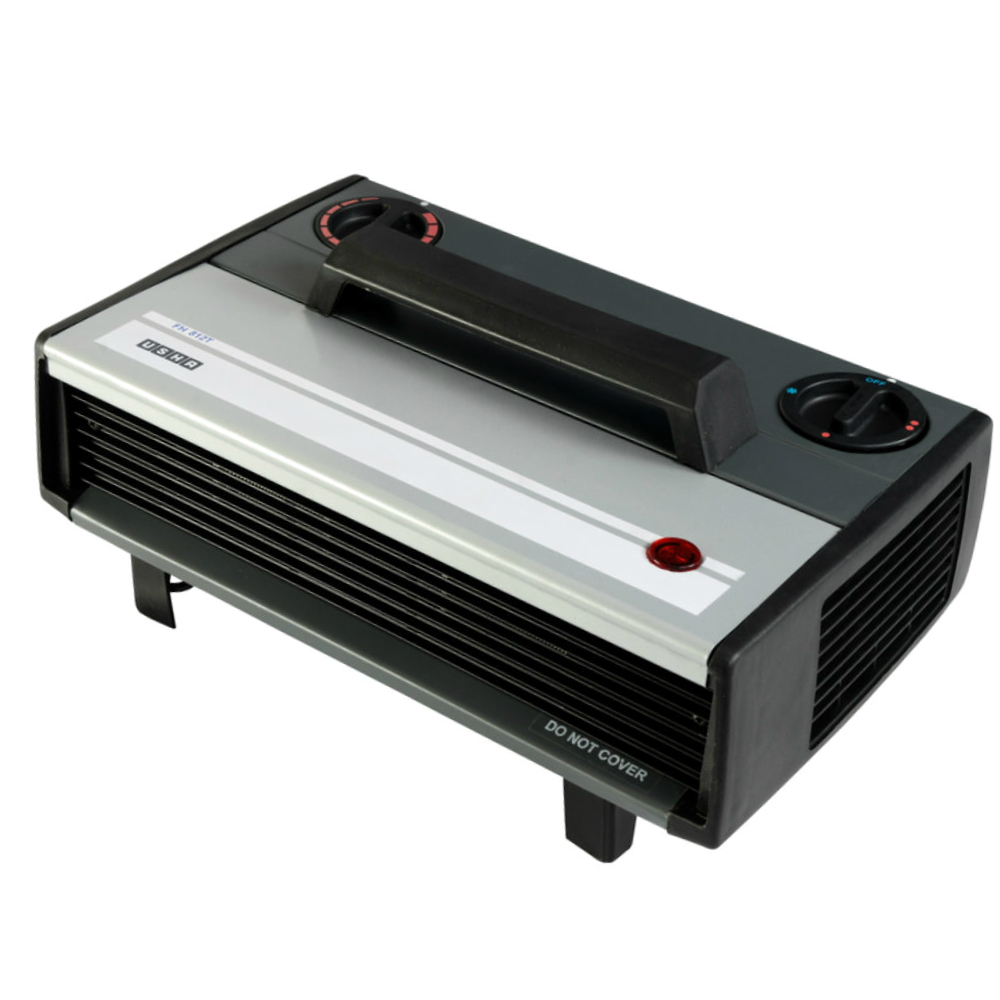 USHA 812 T Heat Convector with Instant Heating Feature, 2000 Watts, Twin  Turbo Design, Adjustable Stand, 2 Speed Fan Options (Black) | Vijay Sales
