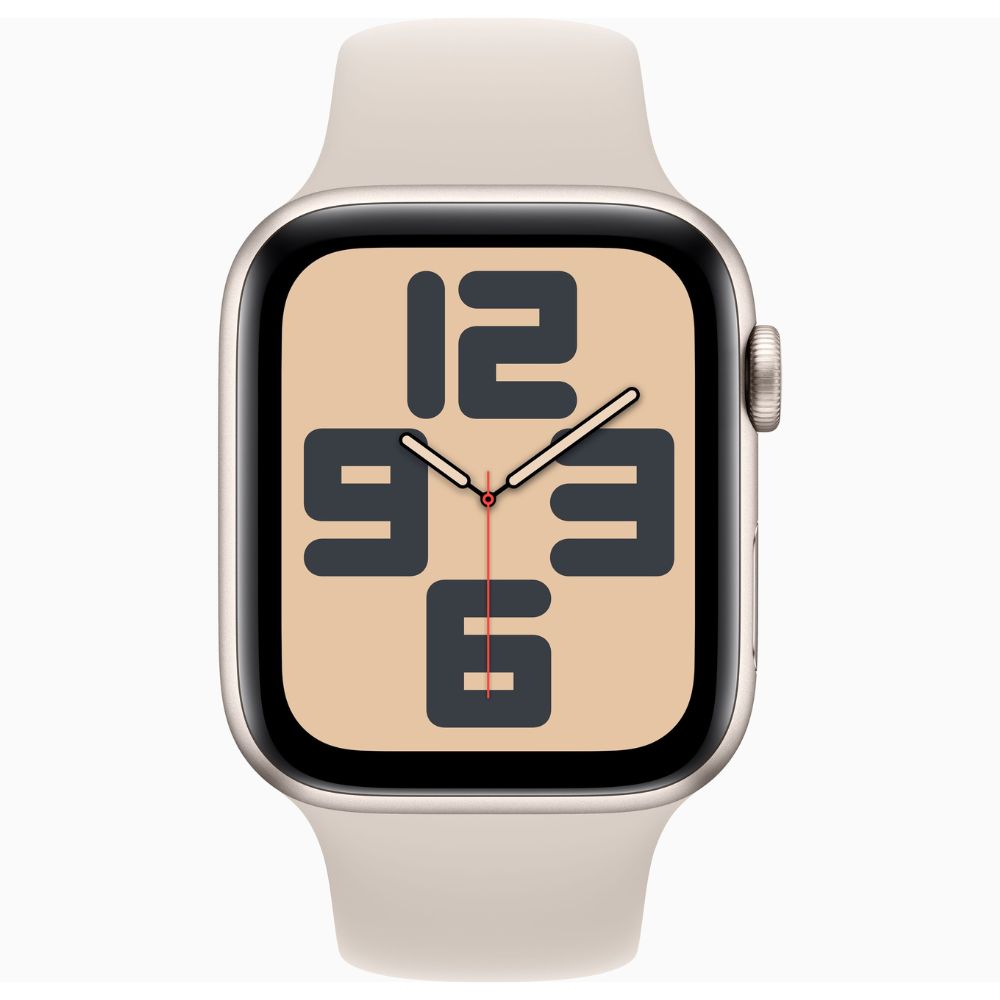 

Apple Watch SE (44mm, GPS) Starlight Aluminium Case with Starlight Sport Band - S/M (Band fits 130-180mm wrists)