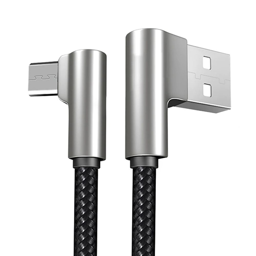 

pTron Solero 1.5M 2.1A Micro USB Cable (Black & Silver)