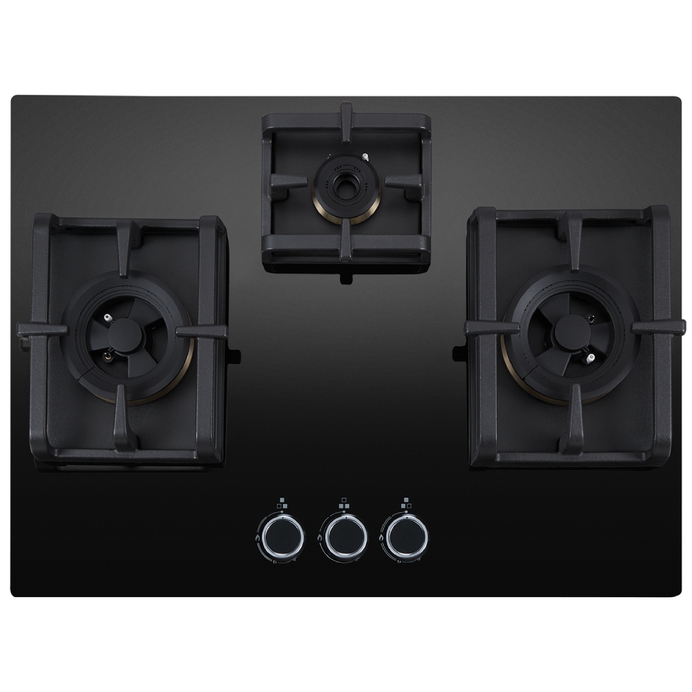 

Elica 70 cm Built in Hob 3 Burners, Auto Electric Ignition, Cast Iron Pan Support (Black, PROMAXFBMFC3B70DX)