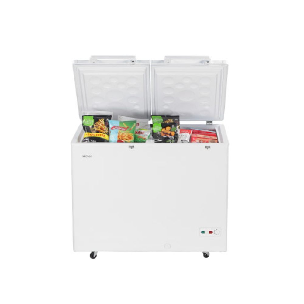 

Haier Double door HCC345HCM 345 Ltrs Deep Freezer (White)