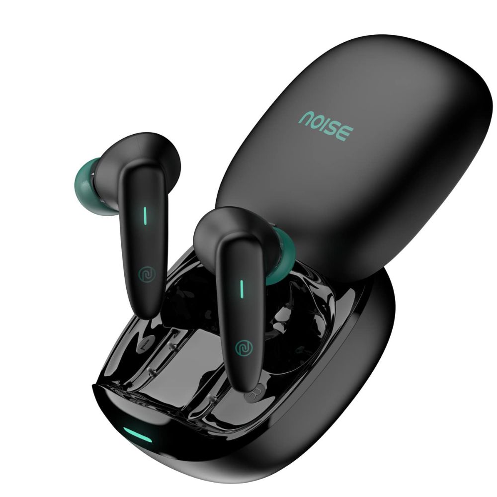 Noise VS402 True Wireless Earbuds with 10mm Drivers, Quad Mic with ENC, Hyper Sync Technology (Neon Black)