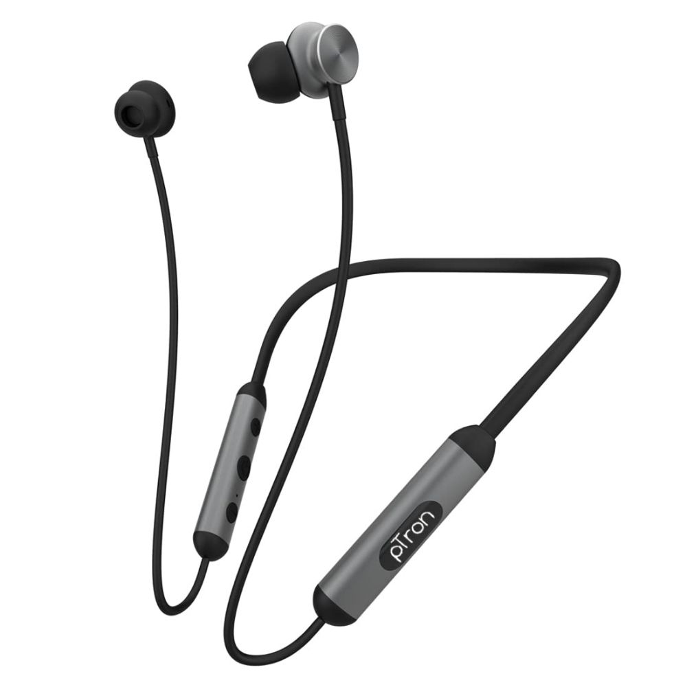 

pTron InTunes Ultima Wireless Headphones, Powerful Bass, 18Hrs Playtime, Type-C Fast Charging, HD Mic & IPX4 Water-Resistant (Black & Grey)