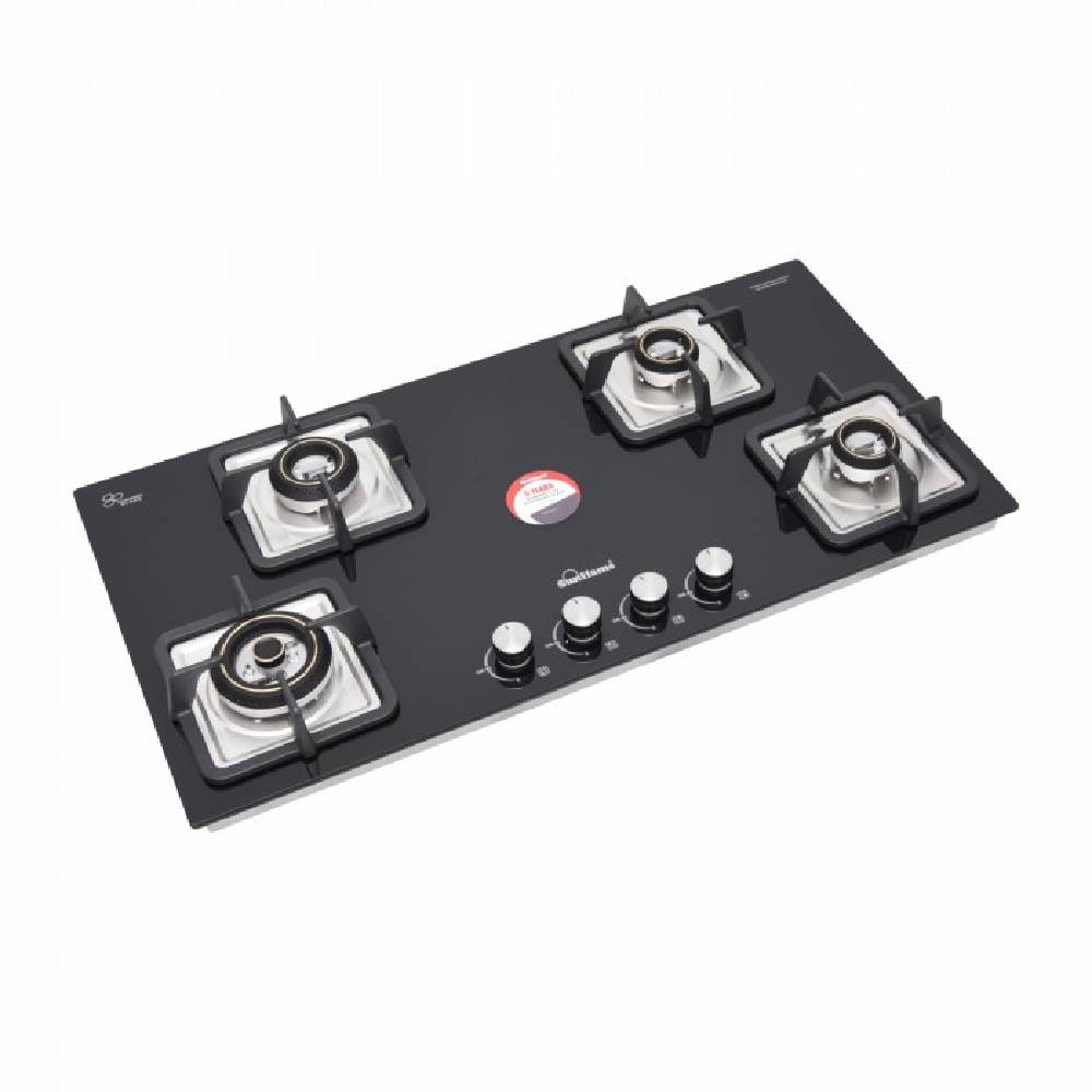 

Sunflame Built-in Hob with Cast Iron Pan Support, Battery Operated Pulse Auto iignition, Brass Burners (Black, SFD486BCS)