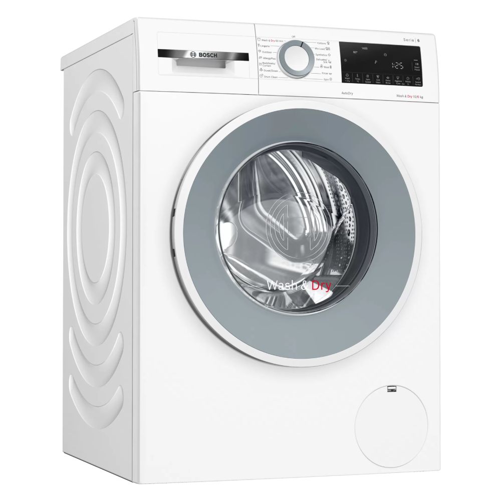 

Bosch 10/6 Kg Fully Automatic Front Load Washer Dryer with EcoSilence Drive & SpeedPerfect Technology (WNA254U0IN, White)