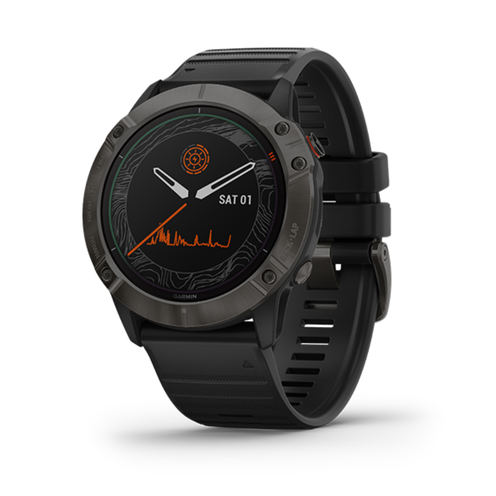 

Garmin Fenix 6X Pro Solar Smart Watch (Titanium Carbon Gray DLC with Black Band)