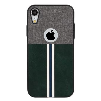 

Stuffcool ETOSport Stylish & Sporty PU Leather Back Case Cover for Apple iPhone XR (Grey / Dark Green), ETOSPRTIP61-GRY\DGRN