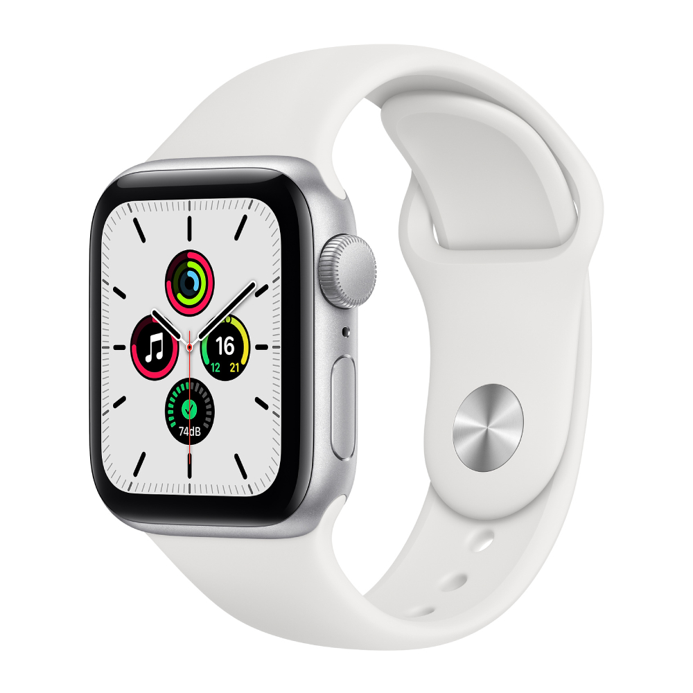 

Apple Watch SE MYEF2HN/A GPS + Cellular 40 mm Silver Aluminum Dial Smart Watch With White Sport Band