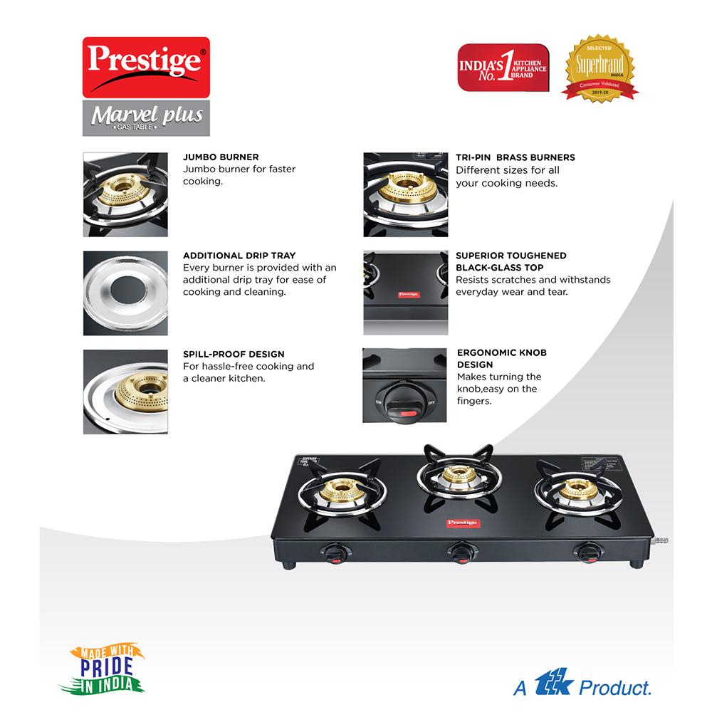 prestige marvel gas stove 3 burner