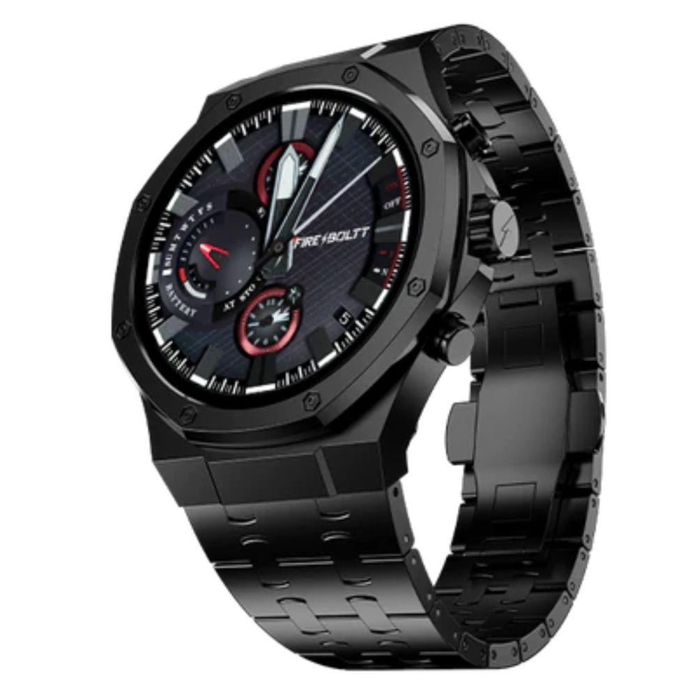 Fire-Boltt Royale Smartwatch with 1.43 inch Display, Stainless Steel Design, Bluetooth Calling, Connect TWS (Black)