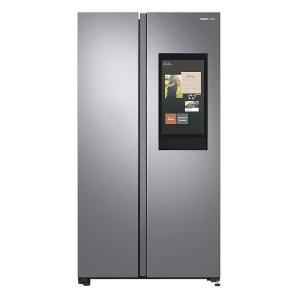 

Samsung 681 Litres Side By Side Family Hub Refrigerator with SmartView, Space Max Technology (RS72A5F11SL, Steel)