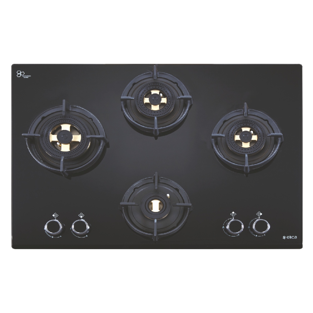 

Elica 70 cm Built in Hob with 4 Brass Burners, Cast Iron Pan Support, Auto Ignition (Black, FLEXIDFSFBMFC4B70FFD)