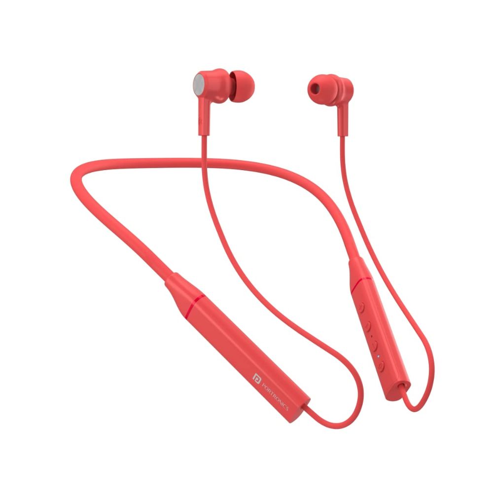 

Portronics Harmonics 400 Bluetooth Neckband with 12 Hours Playtime, Type-C Charging Port (Red)