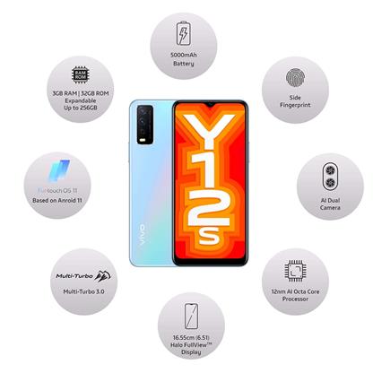 Vivo Y12s Online 3 Gb Ram 32 Gb Rom Glacier Blue At Best Price Vijay Sales